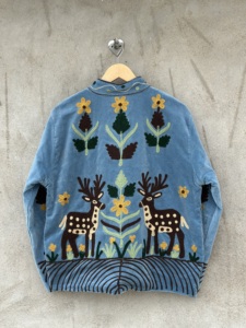 Eco-Friendly Breathable Cotton Suzani <b>Jacket</b> <b>Women</b> Hand Embroidered Floral Motif Bohemian Autumn Winter O-Neck Fashion Bomber - Product Image 5