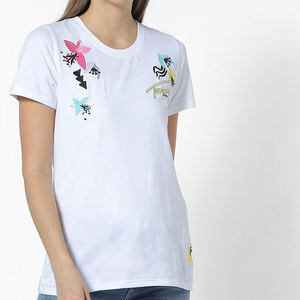 T-shirt pour femme en coton 100% personnalisé, style décontracté sexy, broderie imprimée, manches courtes, col rond, écologique, vente en gros - Product Image 6