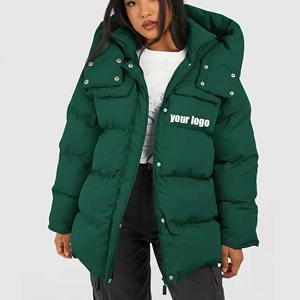 เสื้อแจ็คเก็ตพัฟเฟอร์แบบมีฮู้ด ดีไซน์เองได้ บุฟองน้ำอย่างดี ราคาถูก สไตล์สตรีทแวร์ สำหรับผู้หญิง - Product Image 2