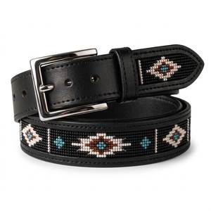 Ceinture décontractée en cuir véritable faite à la main, personnalisée, vintage, avec boucle carrée en acier massif, écologique, fabricant OEM ODM en gros - Product Image 2