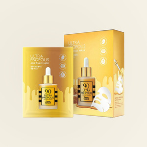 Masque facial - Crema Caracol Korean 90 Ultra Propolis Ampoule Mask 20g 10 feuilles Fabriqué en Corée 20gx10 Sachets - Product Image 5