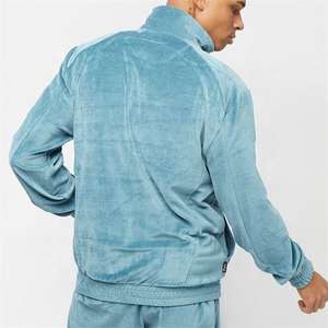 Chándal de terciopelo 100% con cremallera para hombre, de alta calidad, impreso por el fabricante, venta al por mayor, chándales deportivos de moda para hombre. - Product Image 5