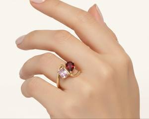 แหวนทับทิมและทัวร์มาลีนเงินแท้ 925 – แหวนประดับพลอยธรรมชาติสำหรับผู้หญิง |   ผู้จัดจำหน่ายเครื่องประดับคุณภาพสูงแบบขายส่ง - Product Image 4