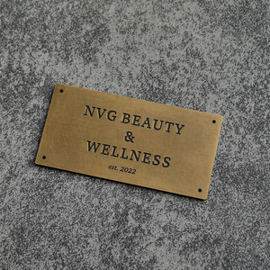 Metal Overseas Custom Brass Engraved Decorative Personalized <b>Door</b> <b>Plate</b> <b>Name</b> Plaque Handmade Wall Mounted - Product Image 4