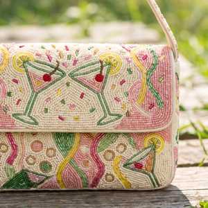 Bolso de Hombro Impermeable y Ecológico de Lino con Cuentas y Bordados para Fiestas - Product Image 5