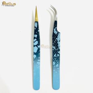 Pince à cils de précision en acier inoxydable, outil professionnel pour extensions de cils, qualité salon durable, pointe lisse, 12-14 cm - Product Image 1
