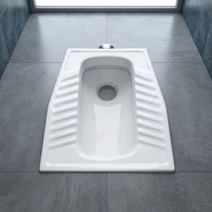 Inodoro Vistaar Eastern White, tipo squat, de cerámica, con diseño tradicional africano. - Product Image 3