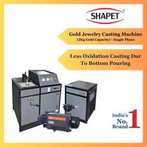 Máquina de fundición de joyas Shapet, temperatura máxima de 1150 °C, unidad de enfriamiento de 10 minutos, fácil de operar, fondo de vacío, 2 kg, control automático de temperatura, oro - Product Image 2