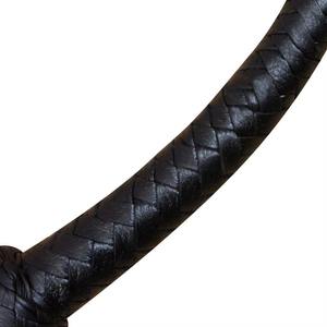 แส้หนัง PU สีดำพร้อมด้ามจับแบบถักสำหรับขี่ม้า - Product Image 3