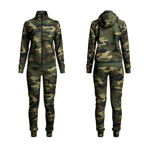 Ensemble de survêtement unisexe à imprimé camouflage, sweat-shirt à capuche zippé et pantalon, vêtements de sport décontractés, tenue d'automne - Product Image 4