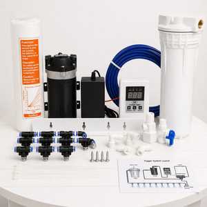 <b>Outdoor</b> Misting System with Pump Filter Hose Digital <b>Timer</b> Fine Mist Nozzles for Garden Cooling Irrigation - Product Image 3