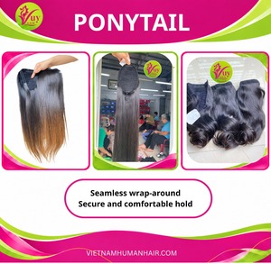 Vietnamese 100% <b>Real</b> Human <b>Hair</b> <b>Ponytail</b> Wholesale Natural Color Cheap Price Fast Shipping - Product Image 5