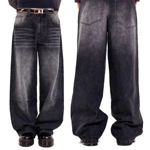 Nuevos Pantalones Vaqueros Negros Holgados para Hombre con Lavado Ácido, Talla Grande Cómoda, la Mejor Calidad, Fabricación de Ropa, Color Sólido de Alto Gramaje - Product Image 6