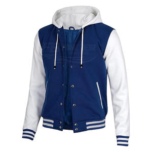 Chaqueta Varsity Acolchada Personalizada para Hombre y Mujer, Mangas en Contraste, Cierre de Botones, Invierno, Casual, Transpirable, Secado Rápido - Product Image 4