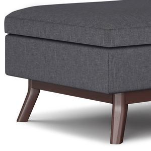 Table basse de rangement gris ardoise Owen, tabourets et ottomanes élégants - Product Image 4