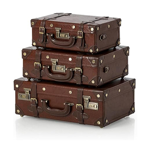 Pu Overnight Vintage Trunk <b>Box</b> <b>for</b> Storage with Combination <b>Locks</b>, Caramel Brown Trunk <b>Box</b> - Product Image 3