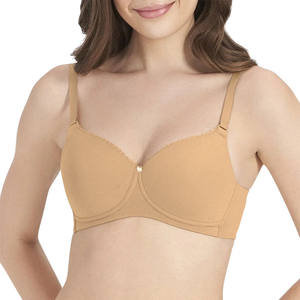 Sujetador tipo camiseta de algodón acolchado sin aros para mujer, braguita de algodón y spandex, y sujetador cómodo para mujer - Product Image 2