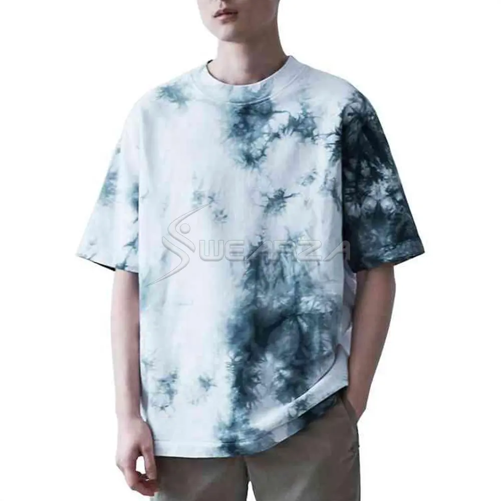 Camiseta de manga larga Tie Dye para hombre, camisa de moda de Hip Hop, negra y gris