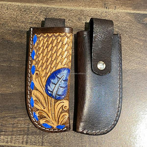 Nouveau étui de couteau de poche en cuir sculpté à la main personnalisé pour une utilisation en extérieur étui de ceinture de couteau de chasse en cuir véritable - Product Image 6
