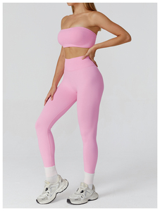 Custom Seamless Yoga Set Women High Waist <b>Leggings</b> With Multiple Top Styles Breathable Stretchy Fitness Wear Sportswear - Product Image 4