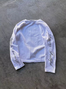 เสื้อแขนยาวลายวาฟเฟิลแบบสั่งทำพิเศษ เสื้อยืดแขนยาวสกรีนลาย เสื้อยืดแขนยาวสองชั้น - Product Image 4