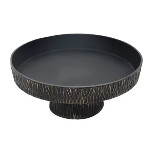 Plateau de service décoratif en métal haut de gamme au design moderne, plateau en métal fait main avec finition brillante royale - Product Image 1