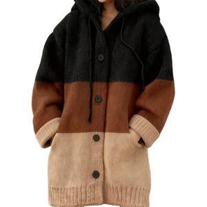 Winter <b>Women's</b> Knitted Sweaters Polyester/Cotton Blend Breathable V-Neck <b>Long</b> <b>Cardigans</b> <b>for</b> Casual Wear - Product Image 3