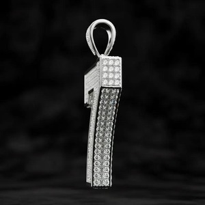 Number 7 Moissanite Pendant <b>Iced</b> <b>Out</b> Cuban Link <b>Chain</b> Necklace VVS Simulated Diamond Hip Hop Jewelry for Men - Product Image 1