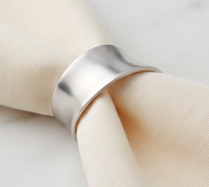Anillos para servilletas curvos, soporte para servilletas con diseño de borde de acero inoxidable, adecuado para decoración de mesa, artículos de cocina - Product Image 5