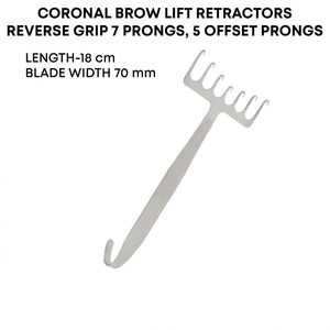 Korona-Brow-Lift-Retraktor mit 7 scharfen Zinken aus Edelstahl – Chirurgisches Instrument für Gesichtsoperationen in der plastischen Chirurgie - Product Image 1
