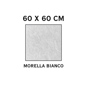 Baldosas de Porcelana Morella Bianco Brillante 60x60 cm, Imitación Piedra, Textura para Interiores - Product Image 1