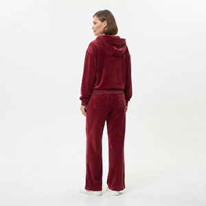 Ensemble de survêtement en velours avec fermeture éclair pour femme, idéal pour l'hiver, l'allaitement et la grossesse - Product Image 2