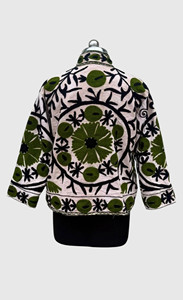 Veste matelassée florale brodée à la main, col mandarin, manches longues, coton, grande taille pour femmes, vêtements d'automne - Product Image 6