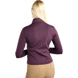Veste d'équitation pour femme, coupe ajustée, fermeture éclair, veste d'équitation extensible et respirante, vêtements de sport d'extérieur, violet - Product Image 4