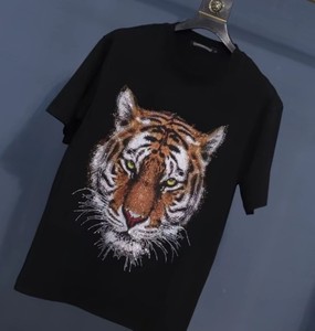 Custom <b>Men's</b> Tiger Print Cotton T-Shirt Soft Breathable Casual Style <b>Animal</b> Pattern Front Logo Tee Manufacturer Bulk Supply - Product Image 5