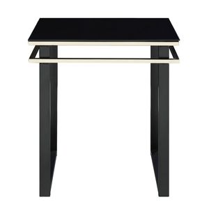 Set Moderno di 3 Tavolini da Caffè Neri con Piano in Vetro Temperato e Struttura in Metallo per Soggiorno - Tavolini Occasionali - Product Image 5