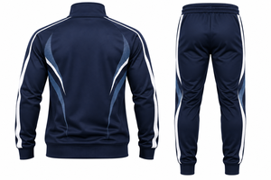 Ensemble de survêtement polaire 2-en-1 pour homme, automne, color block, veste à capuche zippée et pantalon de jogging, séchage rapide, polyester/coton, tenue de sport - Product Image 2