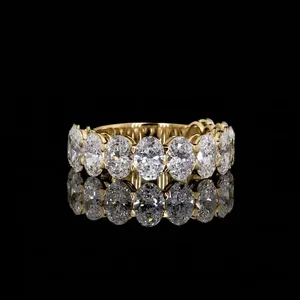 Anillo Solitario con Diamante de Corte Ovalado, Certificado IGI, Cultivado en Laboratorio, Relleno de Oro Amarillo de 14K, Anillo de Compromiso Clásico, Joyería Unisex - Product Image 1