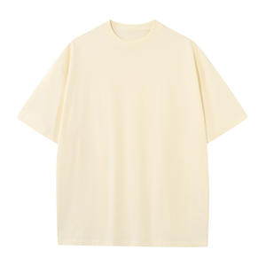 Camiseta de manga corta con cuello redondo y hombros caídos para hombre, 100% algodón de 230 g, color liso, talla grande, capa base, OEM personalizada - Product Image 4