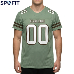 Maillots de football américain personnalisés en gros, respirants, 100 % polyester, t-shirts de football unisexes, dernier design, vêtements d'équipe - Product Image 5