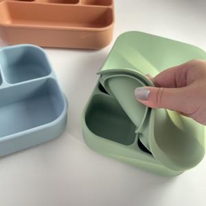 4-Compartment 1200ml Silicone Lunch Box-Leak-Resistant Microwave Safe Food-Grade Bento Tray for Kids Adults & On-the-Go Meals - Product Image 6