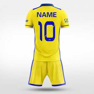 Custom Soccer Sports Uniform Breathable Football Team Jersey and Shorts Set - Product Image 6