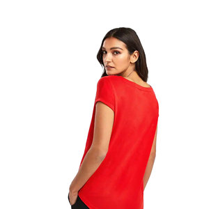 Solid Trader <b>Top</b> Quality Elastic Breathable Smooth Fine Stitching Casual Outing Wear Elegant Looking Trendy Women Tee Shirt - Product Image 5