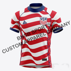 เสื้อแฟนฟุตบอลทีมชาติสหรัฐอเมริกา ปี 2026 แบบยูนิเซ็กซ์ ระบายอากาศได้ดี คุณภาพสูง ผลิตจากโพลีเอสเตอร์  รับสกรีนชื่อทีมและโลโก้ สำหรับฟุตบอลโลก - Product Image 2