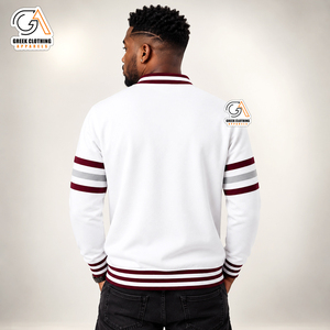 Custom Embroidery Breathable Quick Dry Men's 100% Polyester Winter <b>Cardigan</b> PEARLED IVORY <b>Shawl</b> <b>Collar</b> V-Neck Maroon Alabama A&M - Product Image 2