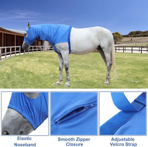 Couvre-couche respirant en polyester pour chevaux de course avec protection anti-mouches, effet brillant et fermeture à sangle réglable - Équitation - Product Image 3