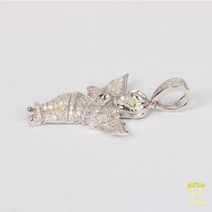 Hip Hop Angel Wing Pendant With Brilliant Diamond Look Jewelry Finish - Product Image 4