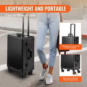 Valigia Professionale per Trucco da Viaggio con Specchio Illuminato, 4 Vassoi Portaoggetti, Porta Pennelli, Ruote Girevoli, Chiusura di Sicurezza e Maniglia - Product Image 4