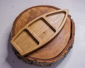 Bandeja de madera para aperitivos, plato de madera para fiestas, plato de sushi de roble 100% natural, plato para pescado de Universal Overseas - Product Image 1