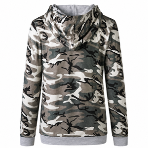 Sudadera con Capucha de Camuflaje, Corte Regular, Manga Larga, Tejida, Unisex, Informal, para Otoño - Product Image 4